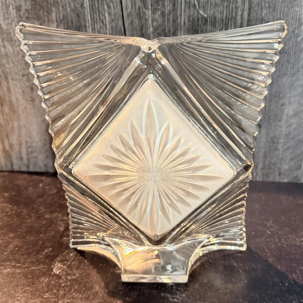 Mikasa Starlet Lead Crystal Diamond Photo Frame Japan Art Deco 1990s